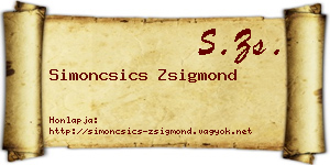 Simoncsics Zsigmond névjegykártya